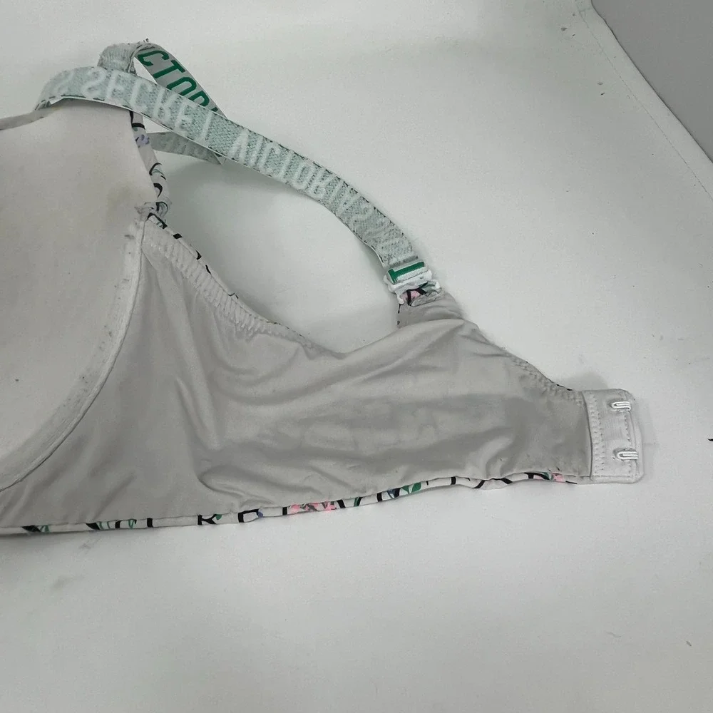 Victoria's Secret 36D T-Shirt Push-Up Bra Full Coverage Floral Logo Underwire